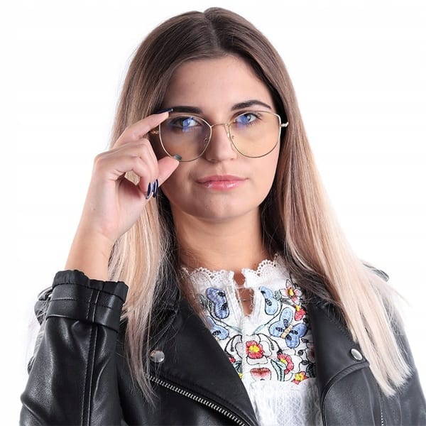 Okulary Kocie Oczy z filtrem światła niebieskiego do komputera zerówki 2530