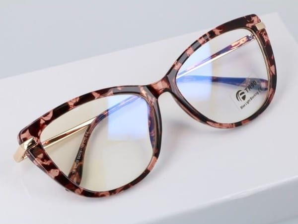 Kocie Okulary damskie  z filtrem BLUE Light do komputera zerówki 2546-1