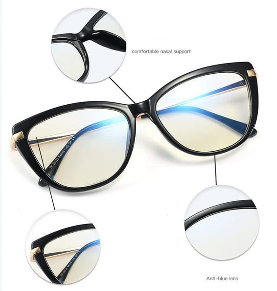 Kocie Okulary damskie z filtrem BLUE Light do komputera zerówki 2546-2