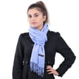 Jednokolorowy Szalik damski duży Cashmere frędzle SZA-07 kolor błękitny