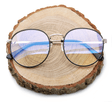 Lenonki okulary zerówki z antyrefleksem do komputera czarno-srebrne 2525-5