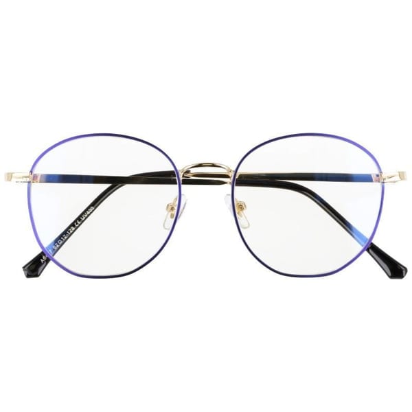 Okulary lenonki owalne z filtrem BLUE LIGHT do komputera zerówki 2538-3