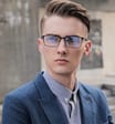 Męskie brązowe okulary do komputera BLUE LIGHT zerówki 2554B