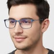 Męskie niebieskie okulary do komputera BLUE LIGHT zerówki 2554C