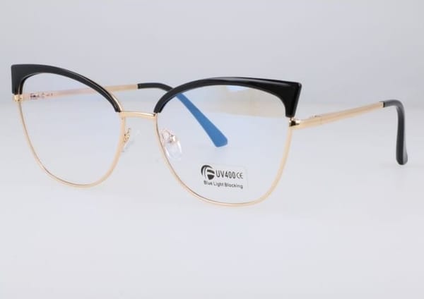Okulary kocie do komputera damskie z filtrem BLUE Light zerówki 2575