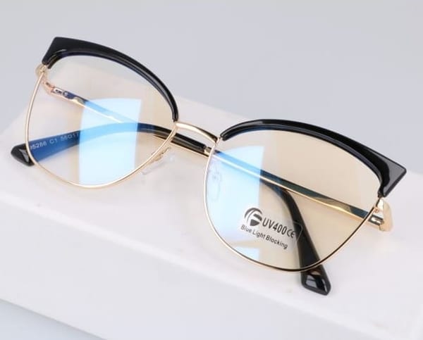 Okulary kocie do komputera damskie z filtrem BLUE Light zerówki 2575