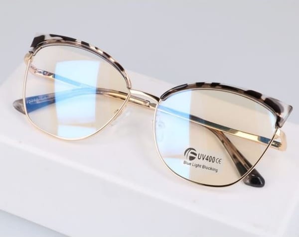 Okulary kocie do komputera damskie z filtrem BLUE Light zerówki 2575-3