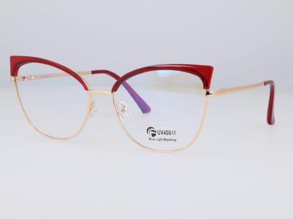 Okulary kocie do komputera damskie z filtrem BLUE Light zerówki 2575-4