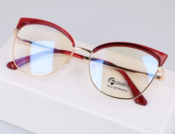 Okulary kocie do komputera damskie z filtrem BLUE Light zerówki 2575-4
