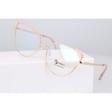 Okulary kocie do komputera damskie z filtrem BLUE Light zerówki 2586-2 złoty/róż