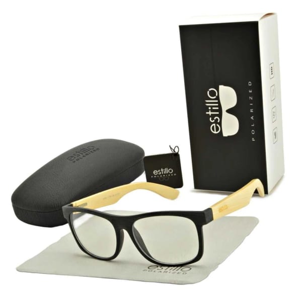Drewniane okulary z filtrem BLUE LIGHT zerówki do komputera EST-113K-1M