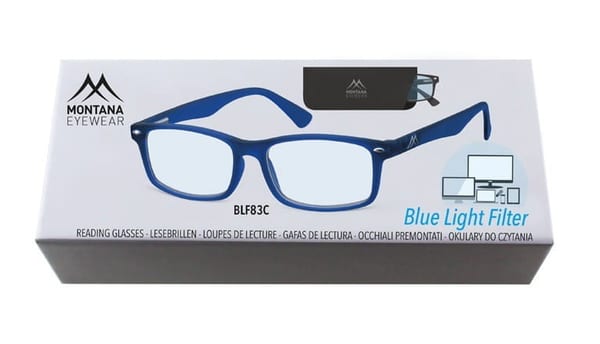 Okulary z filtrem niebieskim do czytania i komputera moc: +1.50 granatowe BLFBOX83C