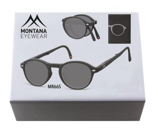 Przyciemniane Składane okulary do czytania Asferyczne Lenonki Montana BOX66S moc: +1