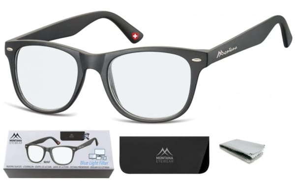 Okulary z filtrem do Komputera i Czytania moc: +2.00 Plusy z Antyrefleksem Montana BLFBOX67