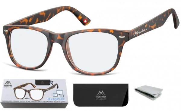 Okulary z filtrem do Komputera zerówki moc: 0.00 z Antyrefleksem Montana BLFBOX67A
