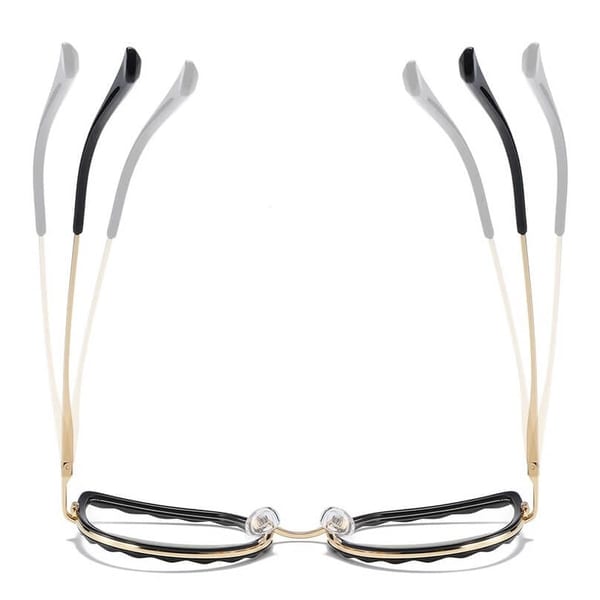 Damskie kocie okulary zerówki do komputera BLUE LIGHT z flexami 25137 black/gold
