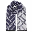 Ciepły szalik męski Cashmere geometryczny SZA-20 granatowo-szary