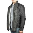 Ciepły Cashmere szalik męski w cegiełkę SZA-31 czarno-biały