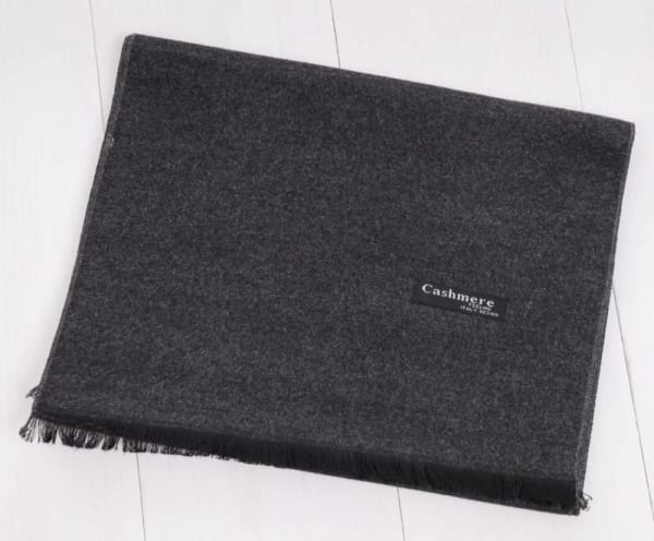 Ciepły Cashmere szalik męski SZA-41 gładki kolor ciemny szary