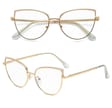 Złote Okulary kocie do komputera damskie z filtrem BLUE Light zerówki 2586-6