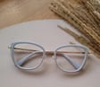 Okulary oprawki korekcyjne kocie oczy zerówki Sunoptic flex MTR-99A szaro-złote
