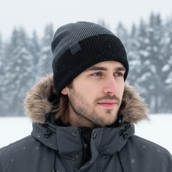 Męska Czapka Zimowa ocieplana polarem - L/XL 2MORO ST-561 kolor czarny