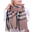 Brązowy Ciepły Cashmere szalik damski angielska krata SZA-56