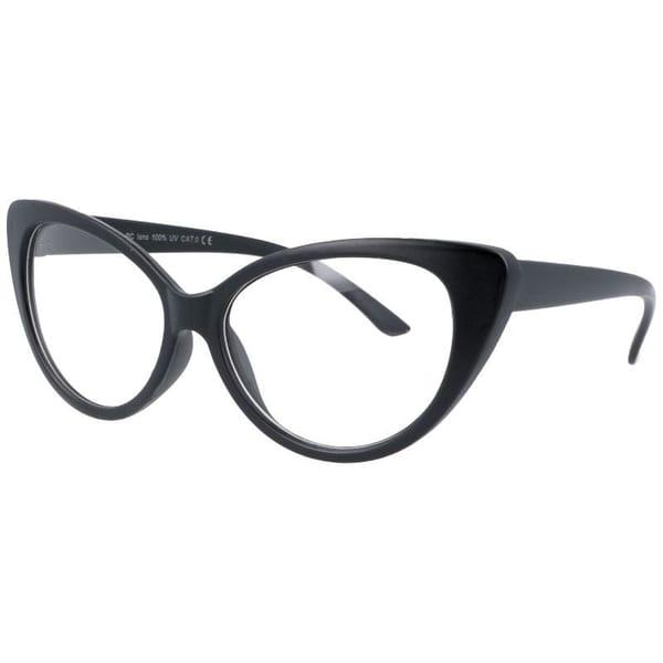 Kocie oczy okulary zerówki czarne matowe kujonki damskie ST210A