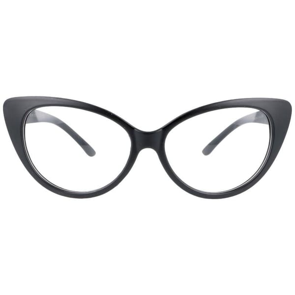 Kocie oczy okulary zerówki czarne matowe kujonki damskie ST210A