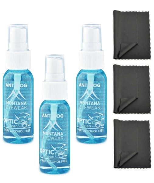 ZESTAW 6 PRODUKTÓW - 3x 30ml Płyn ANTI-FOG przeciw parowaniu + 3x Ściereczka z mikrofibry