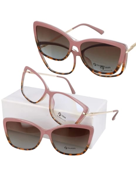 Damskie okulary do komputera z nakładką przeciwsłoneczną Clip-on 25117E
