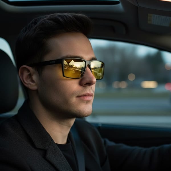 Rozjaśniające okulary do jazdy nocą polaryzacyjne czarne EST-410Y Estillo