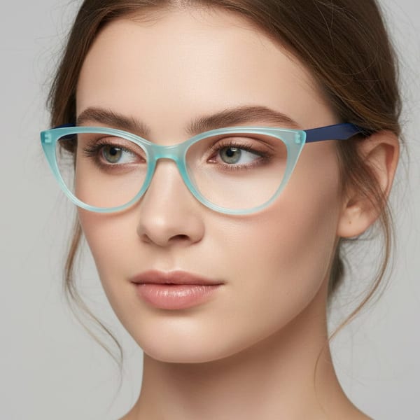 Okulary oprawki optyczne zerówki korekcyjne kocie oczy Sunoptic CP113C beżowo-brązowe