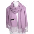 Wrzosowy szalik damski duży cashmere frędzle SZA-72