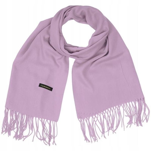 Wrzosowy szalik damski duży cashmere frędzle SZA-72