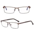 Męskie aluminiowe okulary zerówki do komputera BLUE LIGHT brązowe 25125D