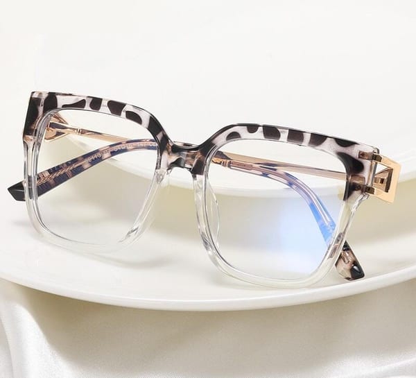 Damskie kwadratowe okulary zerówki do komputera BLUE LIGHT z flexami 25130F