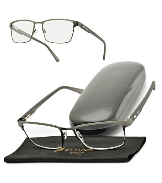 Plusy +1.75 Męskie okulary do czytania korekcyjne ST330