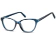 Damskie okulary optyczne zerówki kocie oczy Sunoptic CP117B granatowe