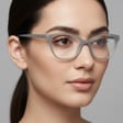 Damskie okulary optyczne zerówki kocie oczy Sunoptic CP117B granatowe