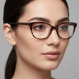 Damskie okulary optyczne zerówki kocie oczy Sunoptic CP117D bordowe