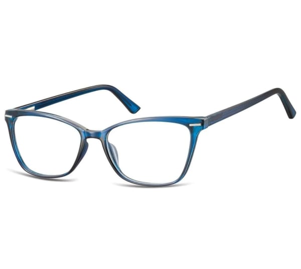 Damskie okulary optyczne zerówki kocie oczy Sunoptic CP118B granatowe