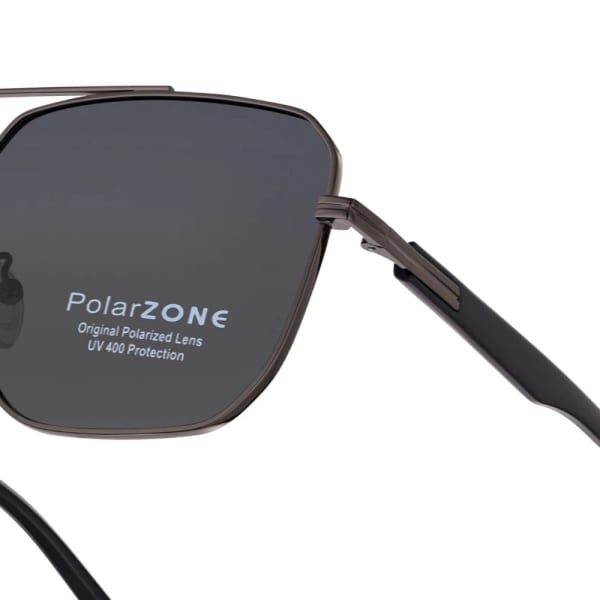 Duże Męskie okulary przeciwsłoneczne pilotki z polaryzacją i filtrem UV400 POL-123A PolarZone grafitowe
