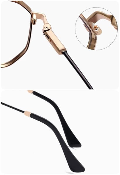 Okulary pilotki zerówki do komputera BLUE LIGHT z flexami 25140B gold/black