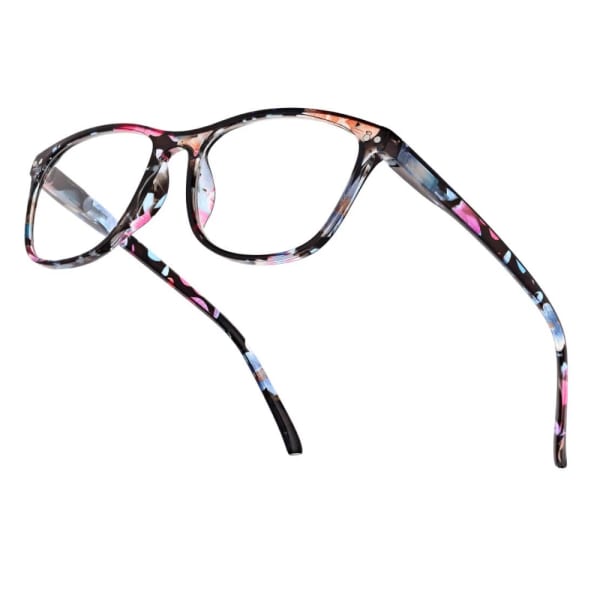 Plusy +1.00 damskie okulary do czytania korekcyjne w kwiatki z flexami ST312A