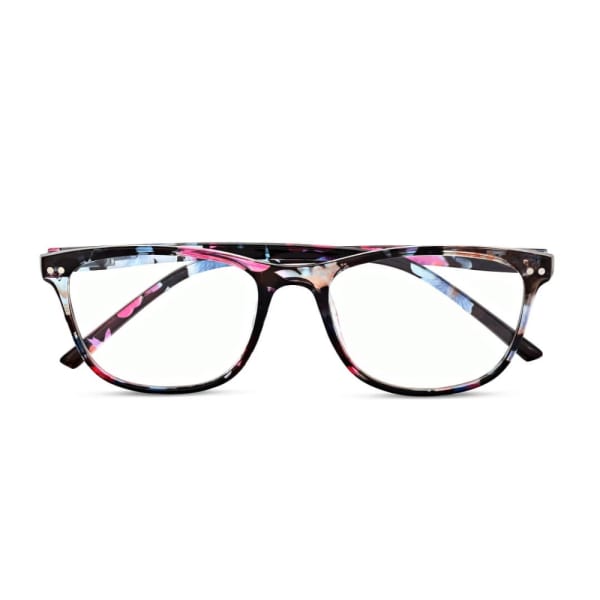 Plusy +1.00 damskie okulary do czytania korekcyjne w kwiatki z flexami ST312A