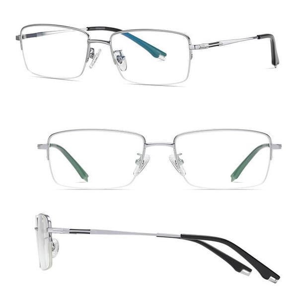 Ultralekkie tytanowe okulary zerówki z filtrem Blue Light do komputera Srebrne TN827