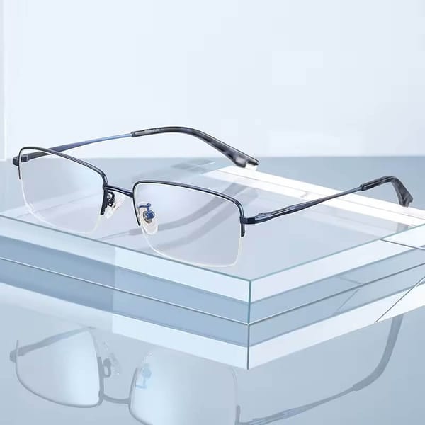 Ultralekkie tytanowe okulary zerówki z filtrem Blue Light do komputera Srebrne TN827