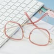 Damskie owalne okulary zerówki do komputera BLUE LIGHT na teleskopach 25155A Brąz/Złoty