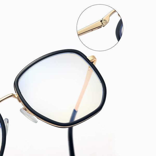 Damskie owalne okulary zerówki do komputera BLUE LIGHT na teleskopach 25155A Brąz/Złoty